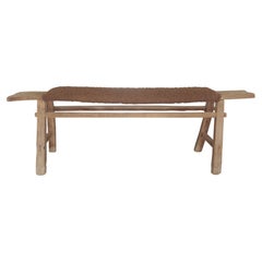 Antique Shandong Elm Bench w/ Ultra-Luxe Shearling Textile
