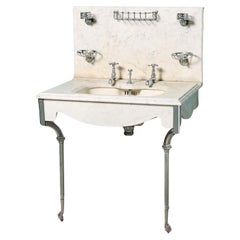 Vintage Shanks Carrara Marble Sink