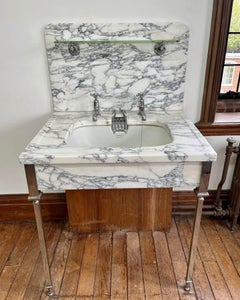 Antique Shanks & Co Marble Washstand Rare And Complete