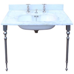 Antique ‘Shanks’ Marble Basin with Stand