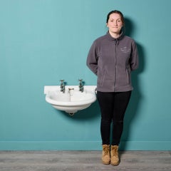 Antique Shanks Stoneware Basin