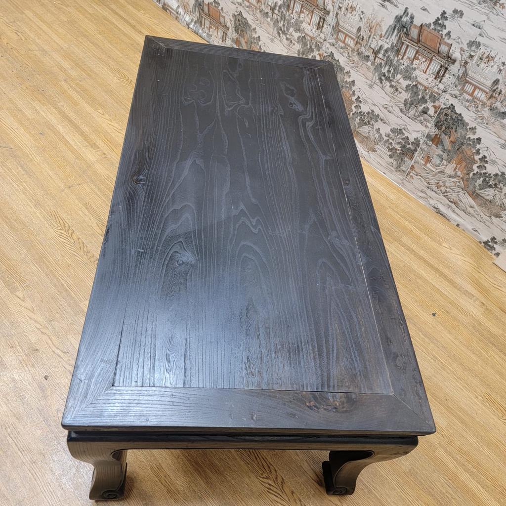Chinese Export Antique Shanxi Province Black Lacquer Coffee Table For Sale