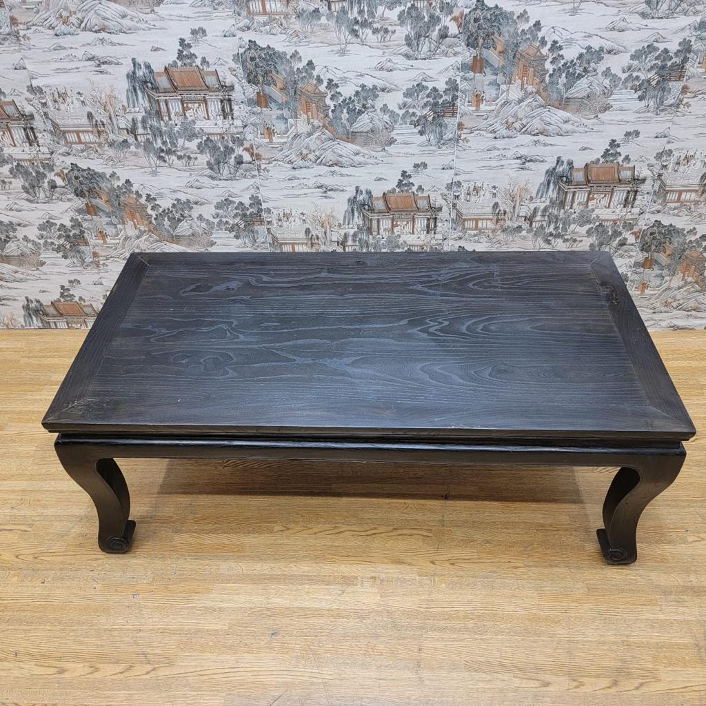 Chinese Antique Shanxi Province Black Lacquer Coffee Table For Sale