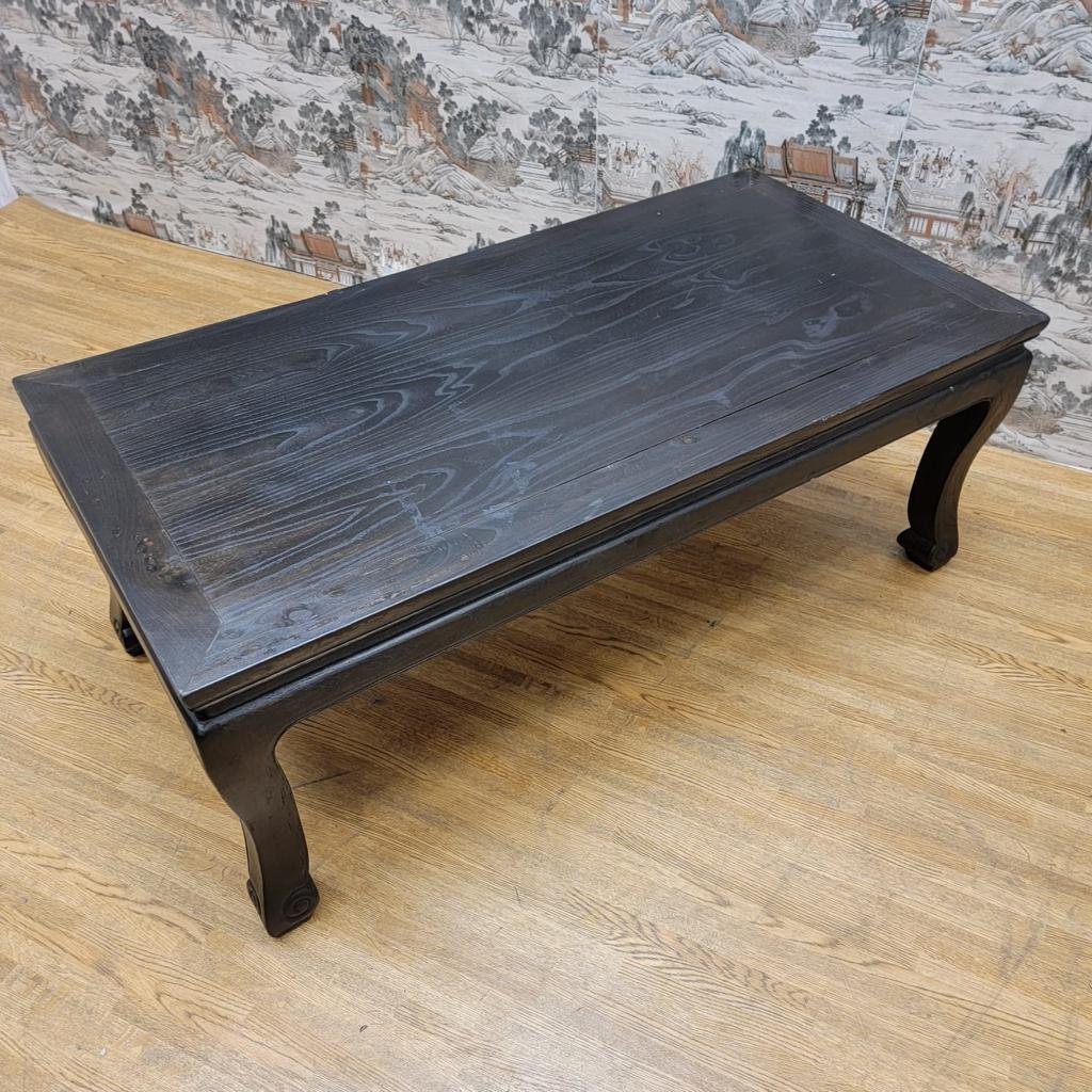 Elm Antique Shanxi Province Black Lacquer Coffee Table For Sale