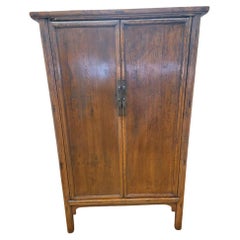 Antique Shanxi Province Elm 2 Door Cabinet with Original Patina and Lacquer
