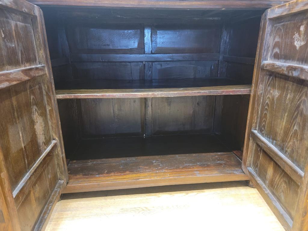 Chinese Export Antique Shanxi Province Elm and Brown Lacquer Sideboard