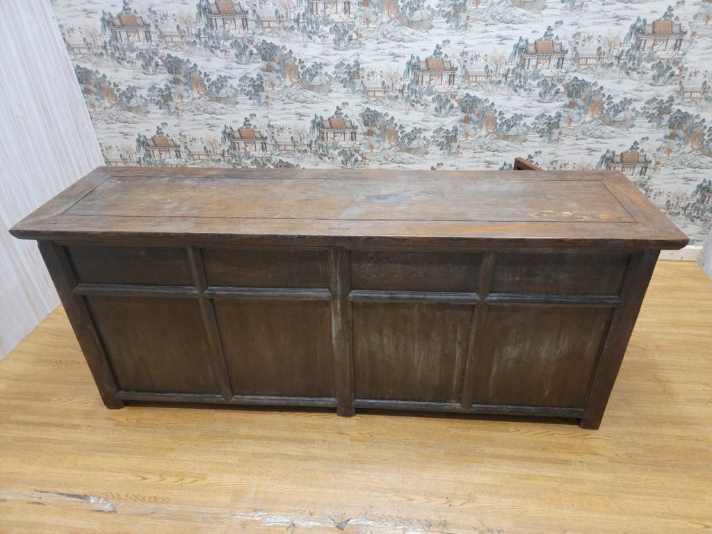 Hand-Crafted Antique Shanxi Province Elm and Brown Lacquer Sideboard For Sale