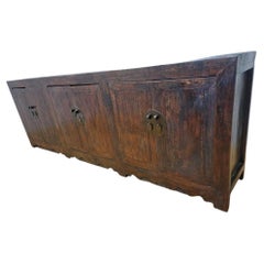  Antique Shanxi Province Elm and Lacquer Sideboard