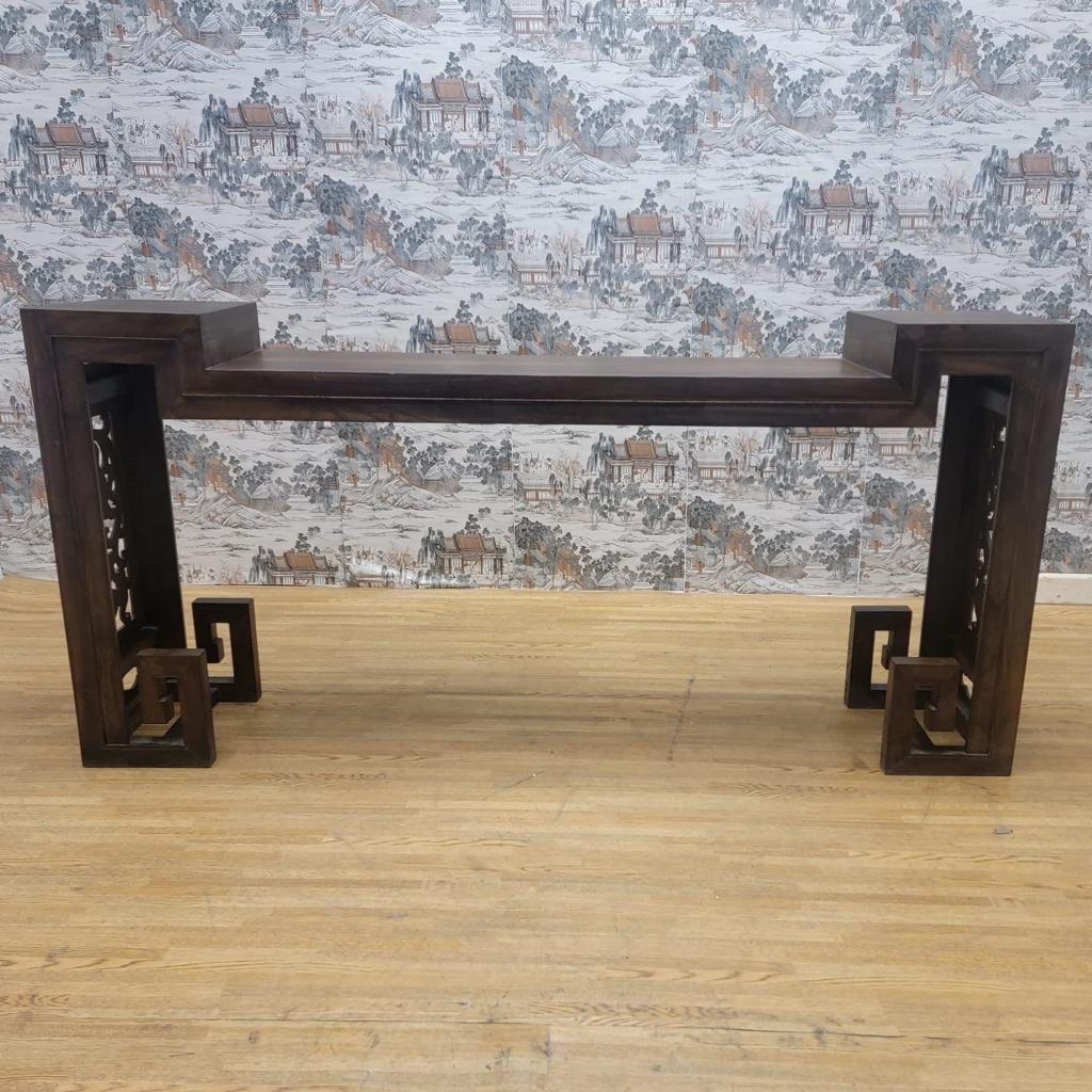 Antique Shanxi Province Elm Carved Side Altar Table For Sale 5