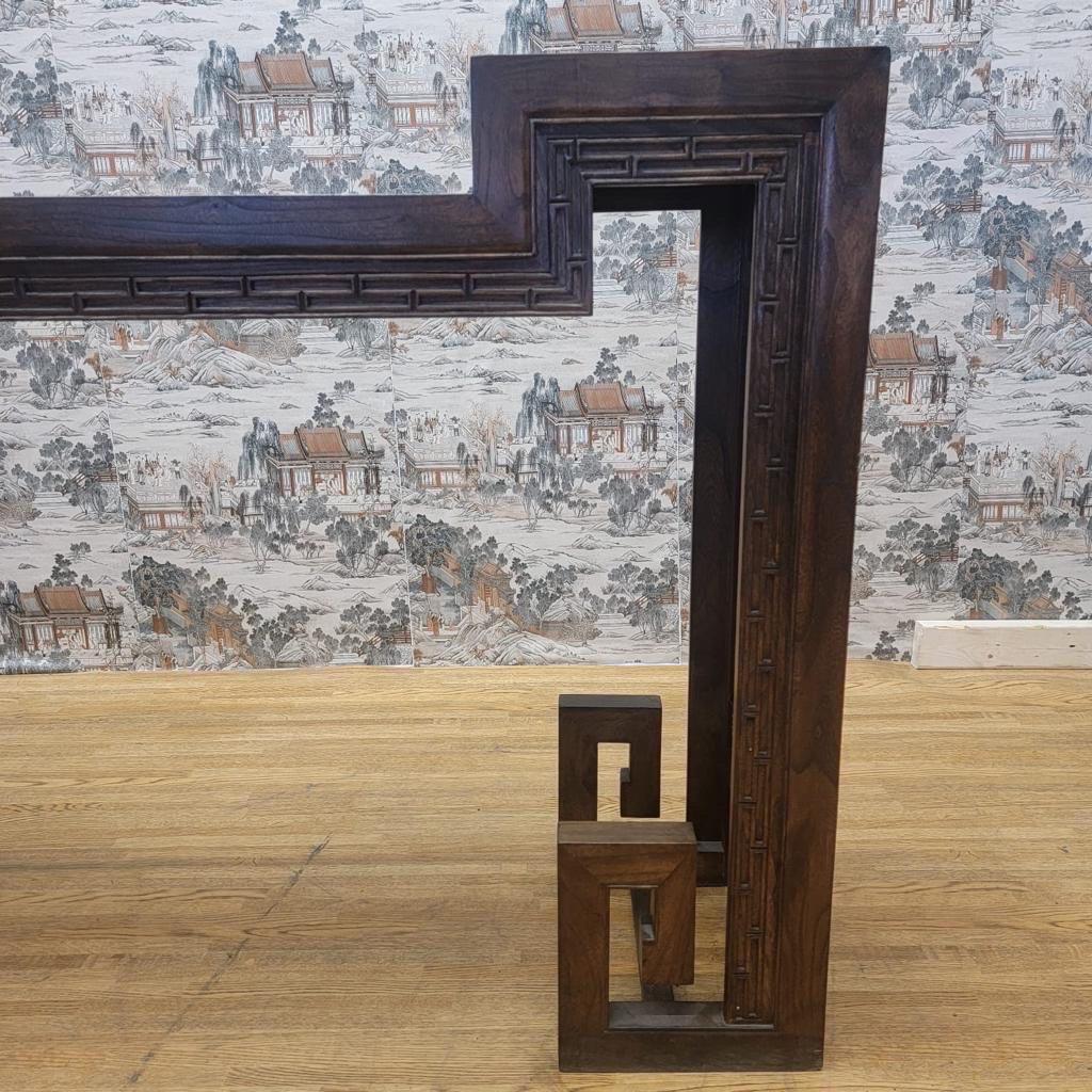 Chinese Chippendale Antique Shanxi Province Elm Carved Side Altar Table For Sale