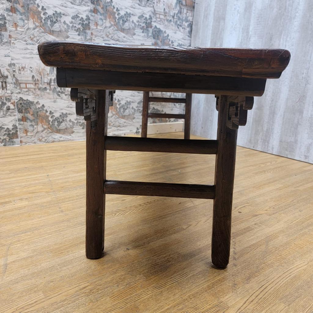 Chinese Antique Shanxi Province Elm Low Bed Bench / Coffee Table For Sale