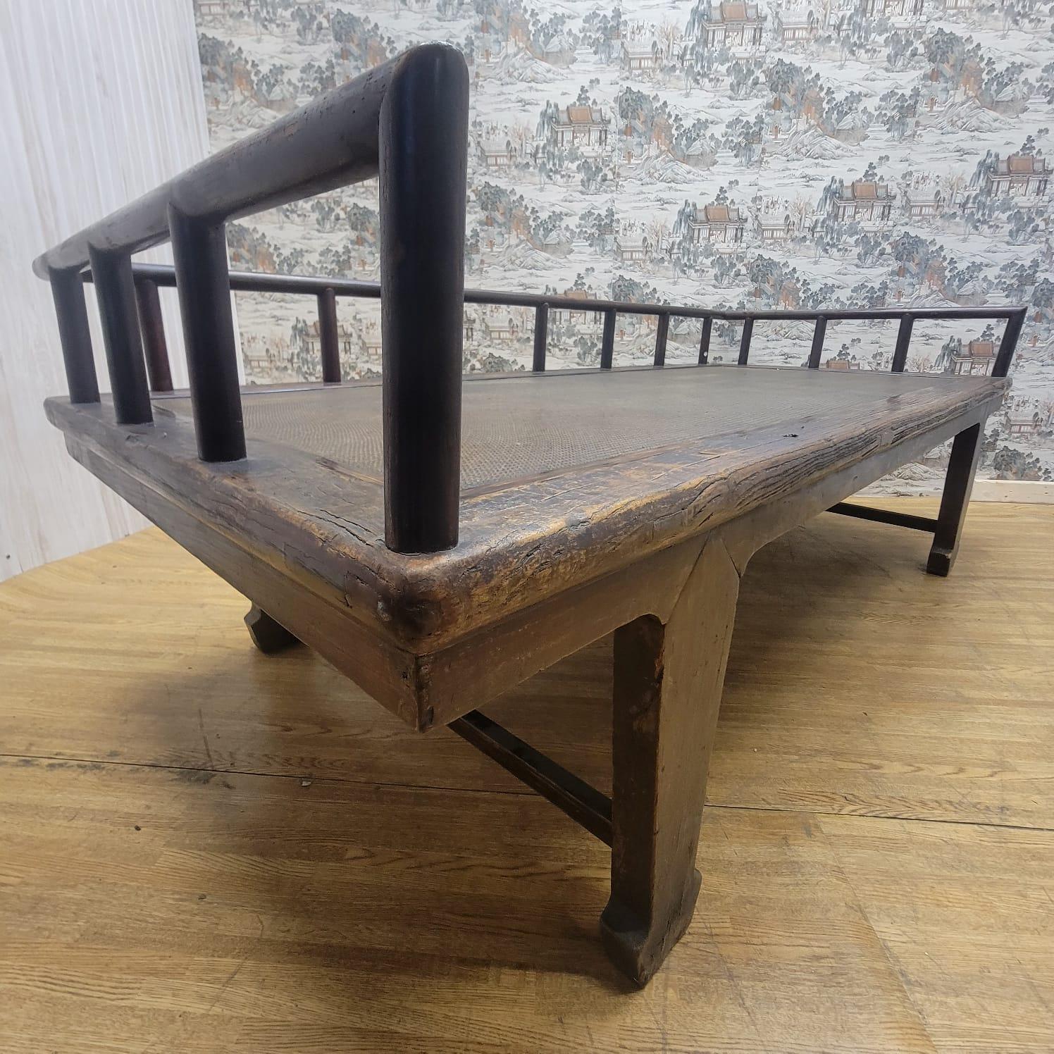 Antique Shanxi Province Elm Opium Bed For Sale 9