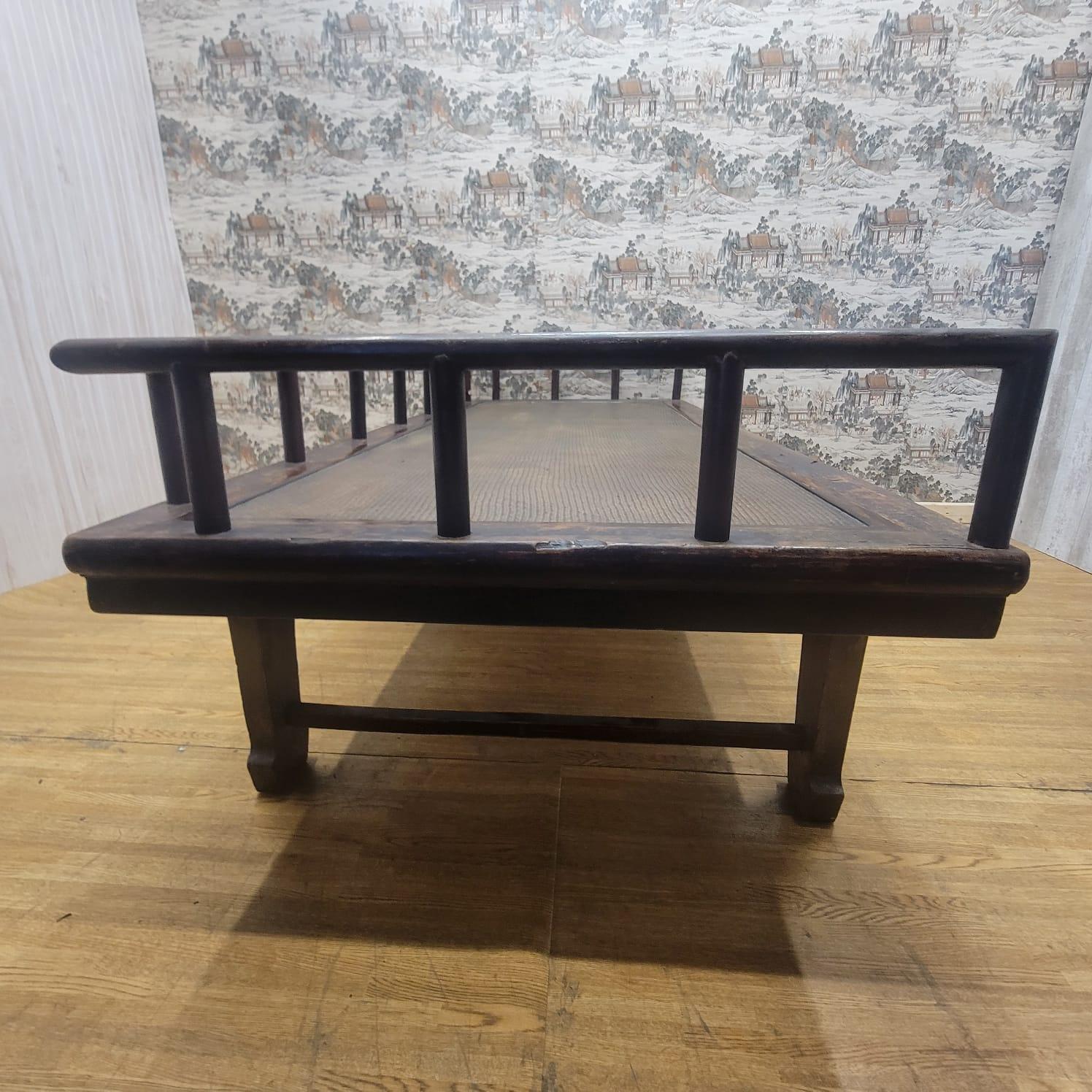 Antique Shanxi Province Elm Opium Bed For Sale 1