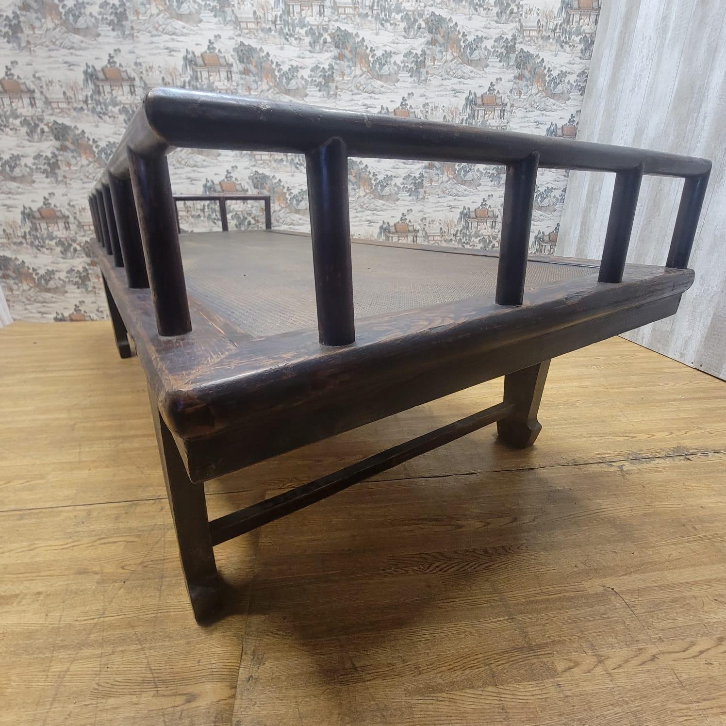 Antique Shanxi Province Elm Opium Bed For Sale 2