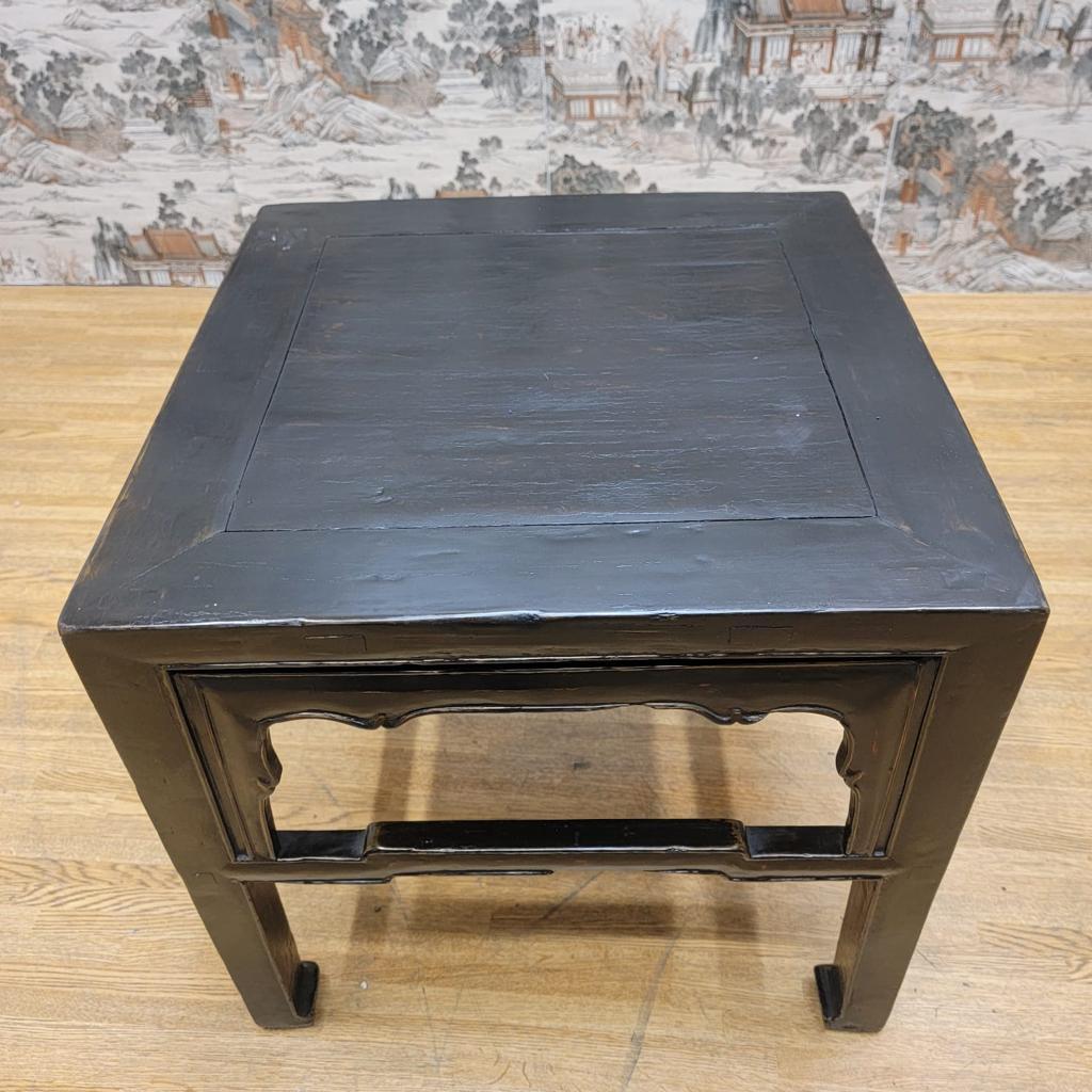 Chinese Export Antique Shanxi Province Elm Side Table with Original Patina For Sale
