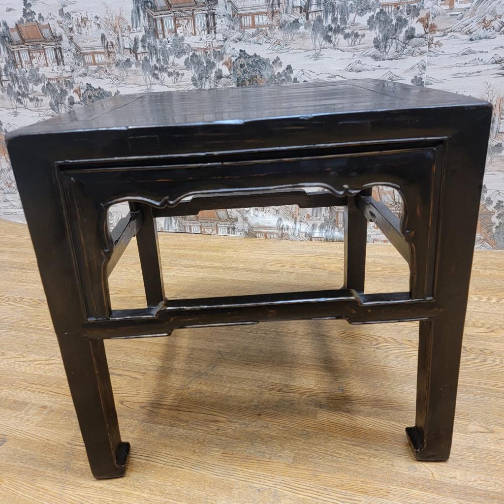 Wood Antique Shanxi Province Elm Side Table with Original Patina For Sale