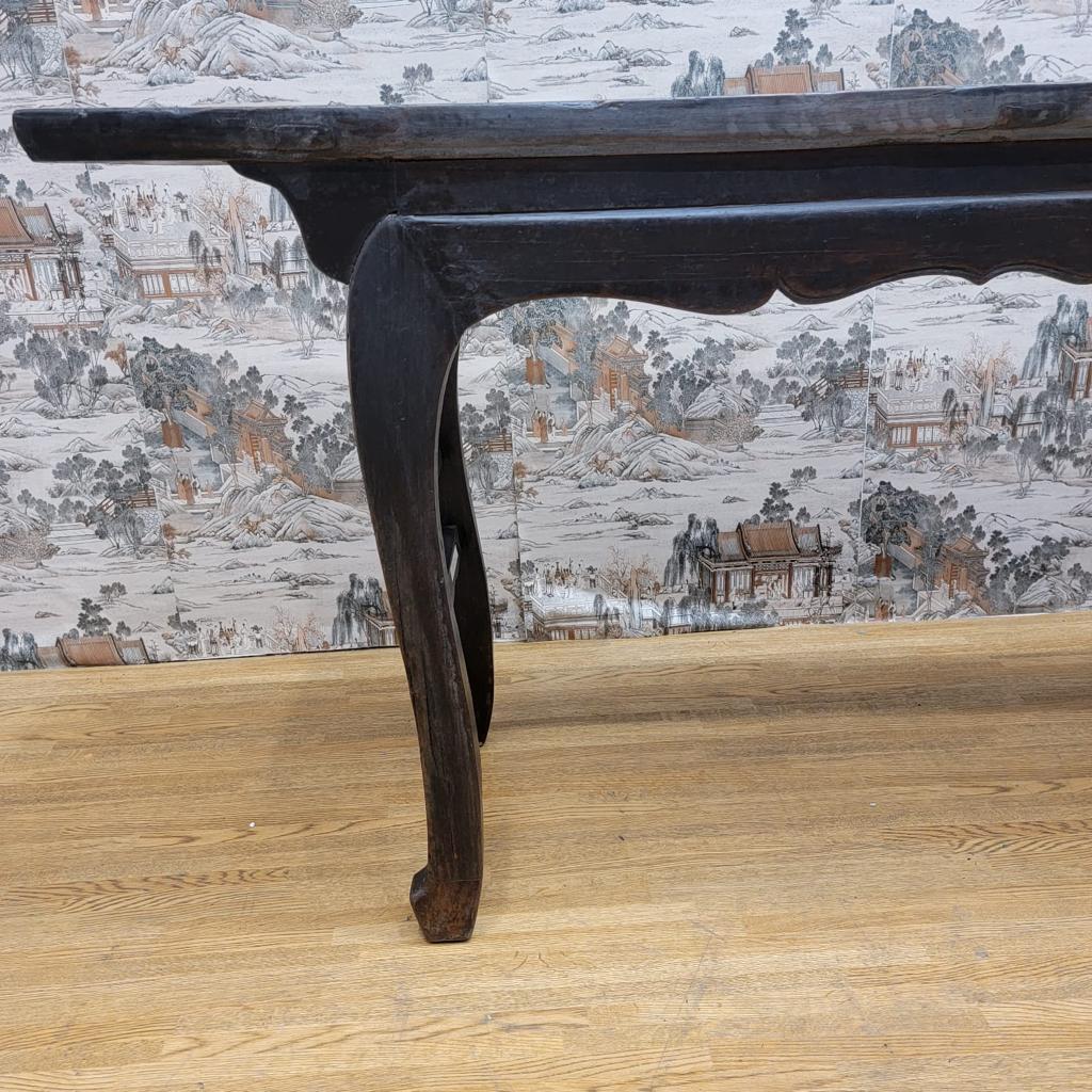 Chinese Export Antique Shanxi Province Elm Sofa Table For Sale