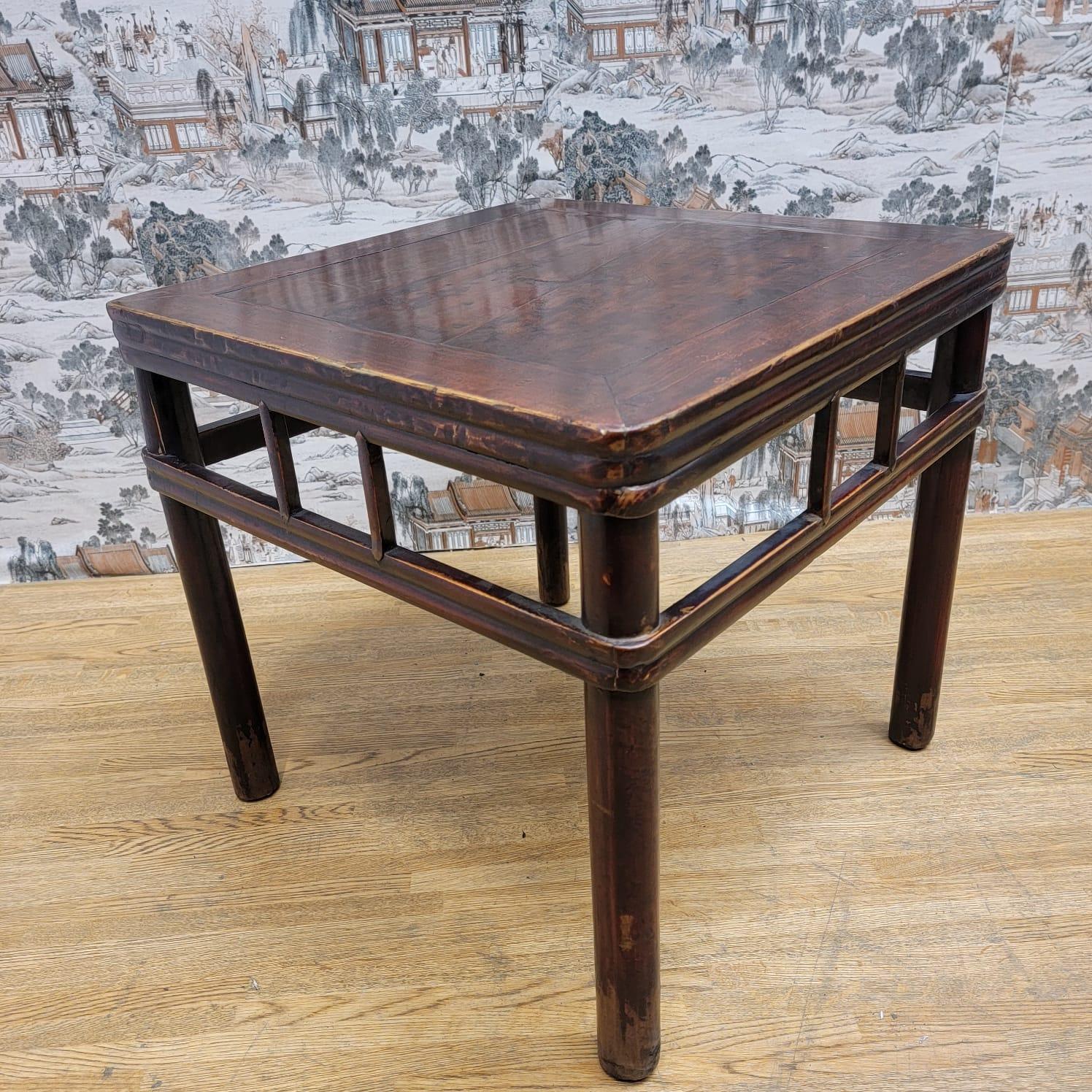Chinese Antique Shanxi Province Elmwood Accent Side Table For Sale