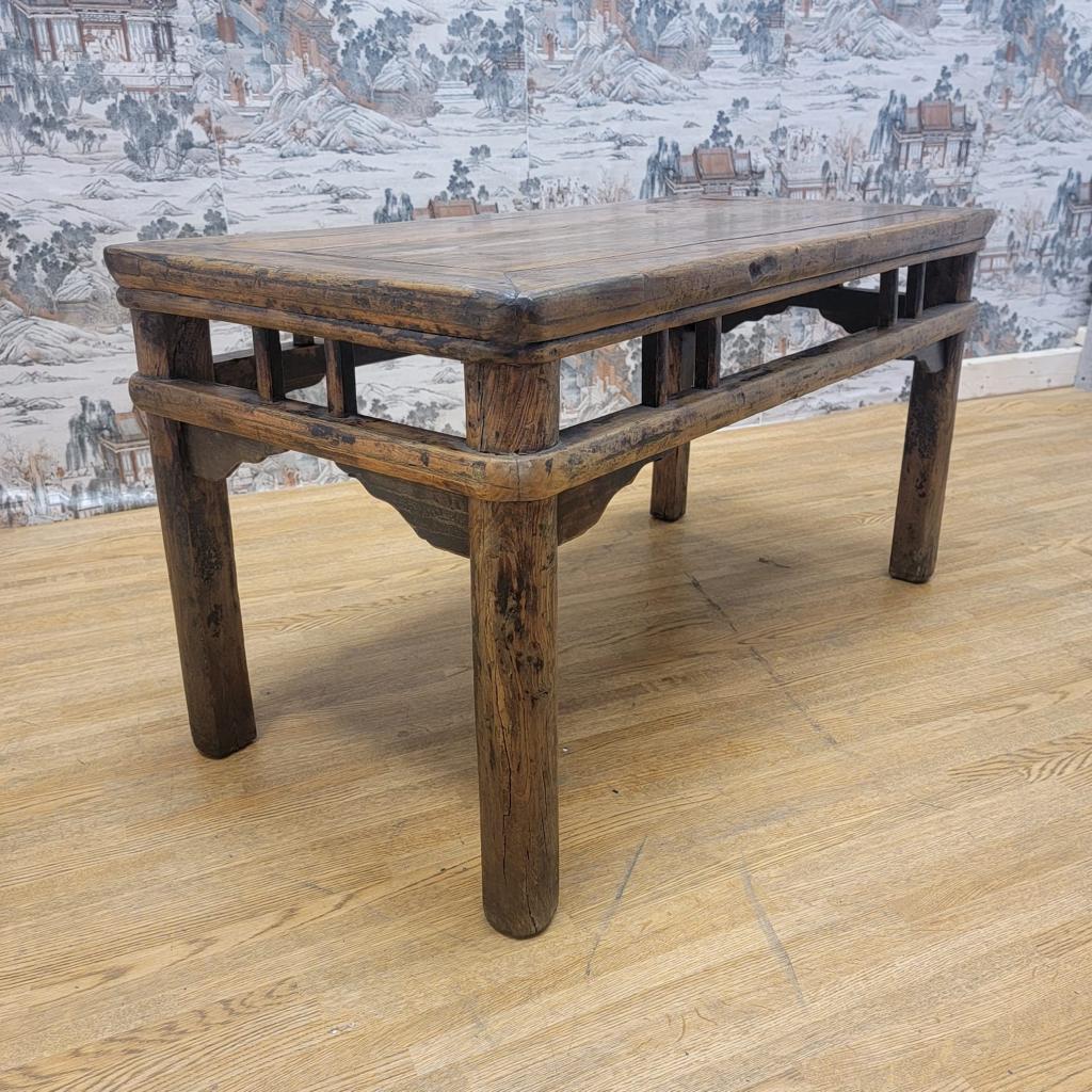 Chinese Antique Shanxi Province Elmwood Coffee Side Table For Sale