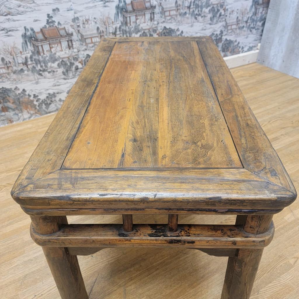 Early 20th Century Antique Shanxi Province Elmwood Coffee Side Table For Sale