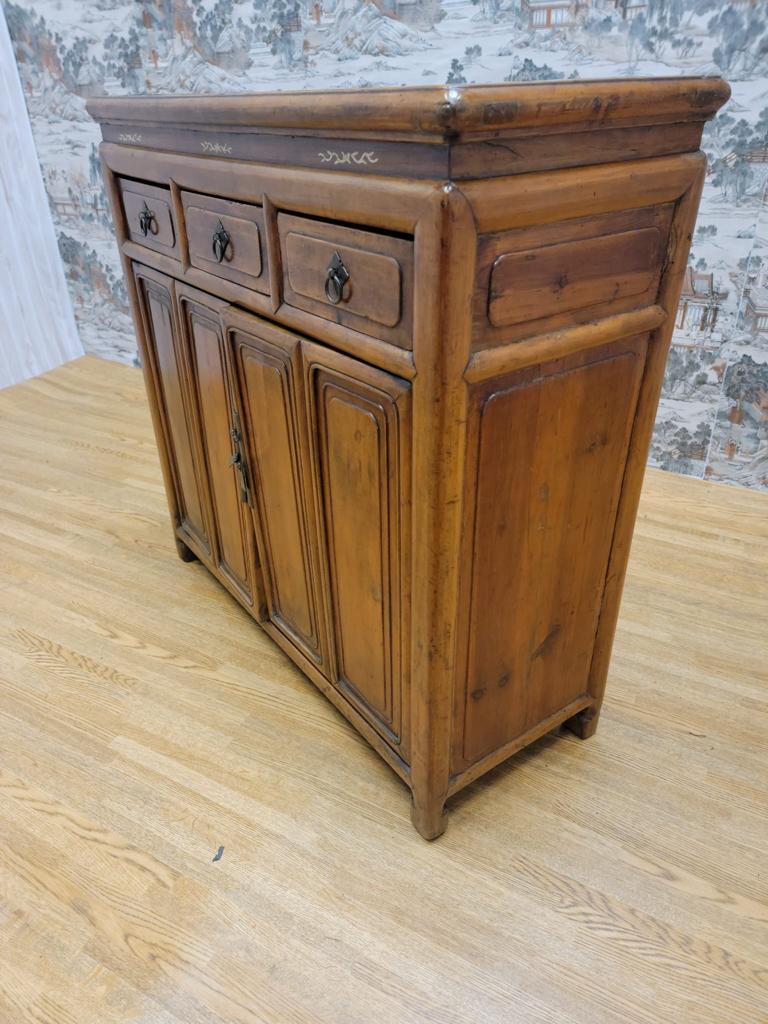 Chinese Antique Shanxi Province Elmwood Nightstand Sideboard For Sale
