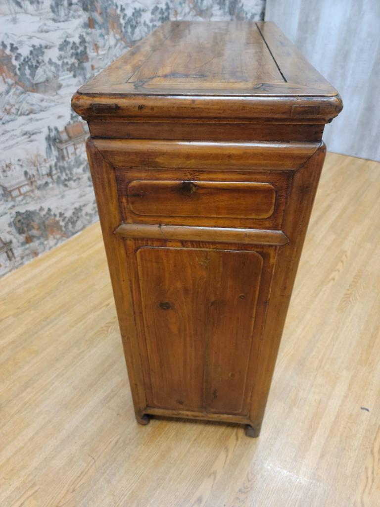 Late 19th Century Antique Shanxi Province Elmwood Nightstand Sideboard For Sale