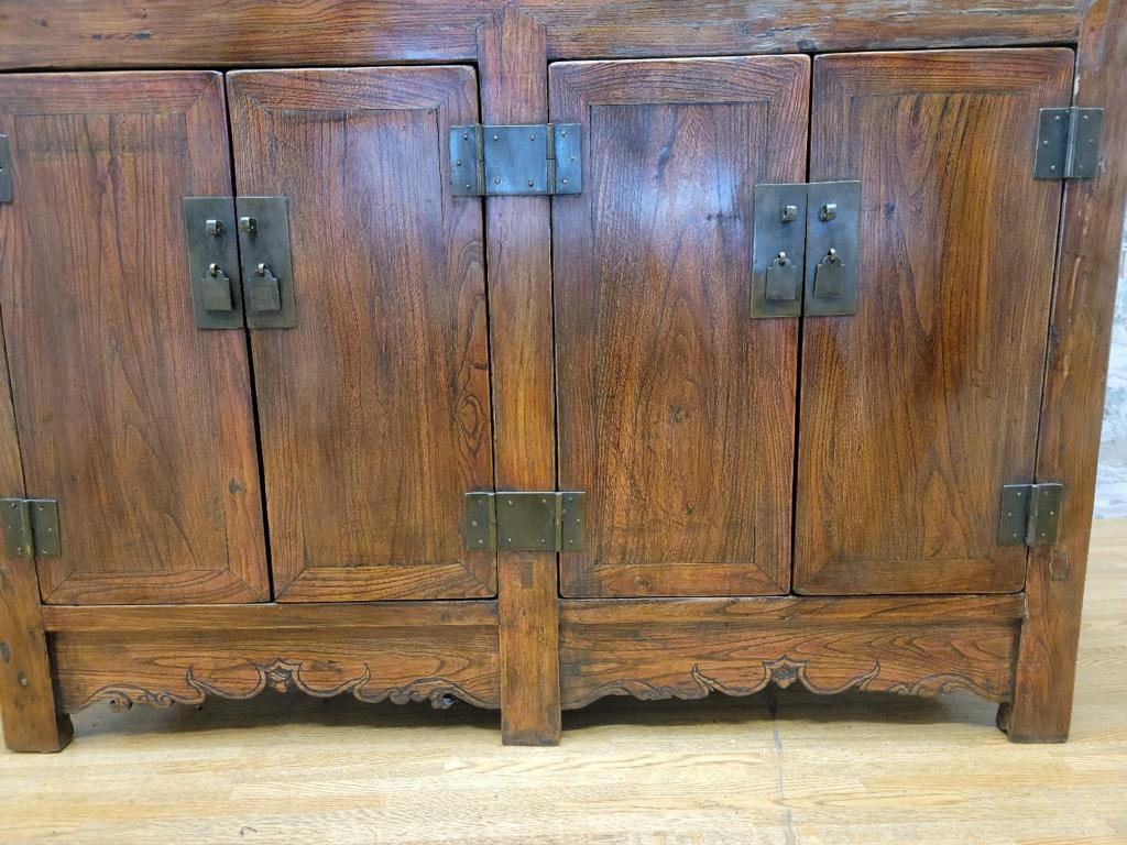 Antique Shanxi Province Elmwood With Natural Patina and Lacquer Chest For Sale 10