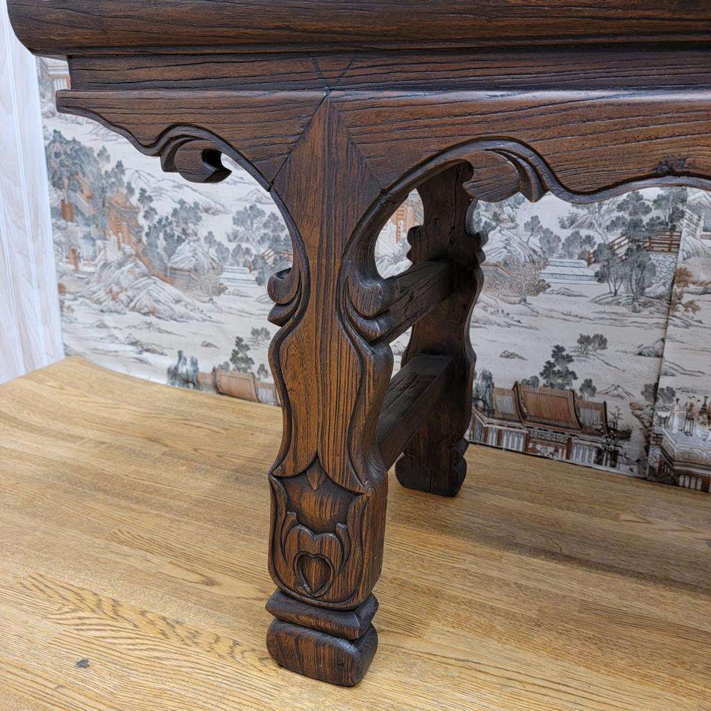 Chinese Export Antique Shanxi Province Hallway Bench Altar Console Table For Sale