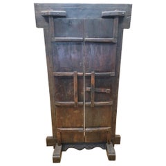 Antique Shanxi Province Hand Carved Elmwood Oriental Door