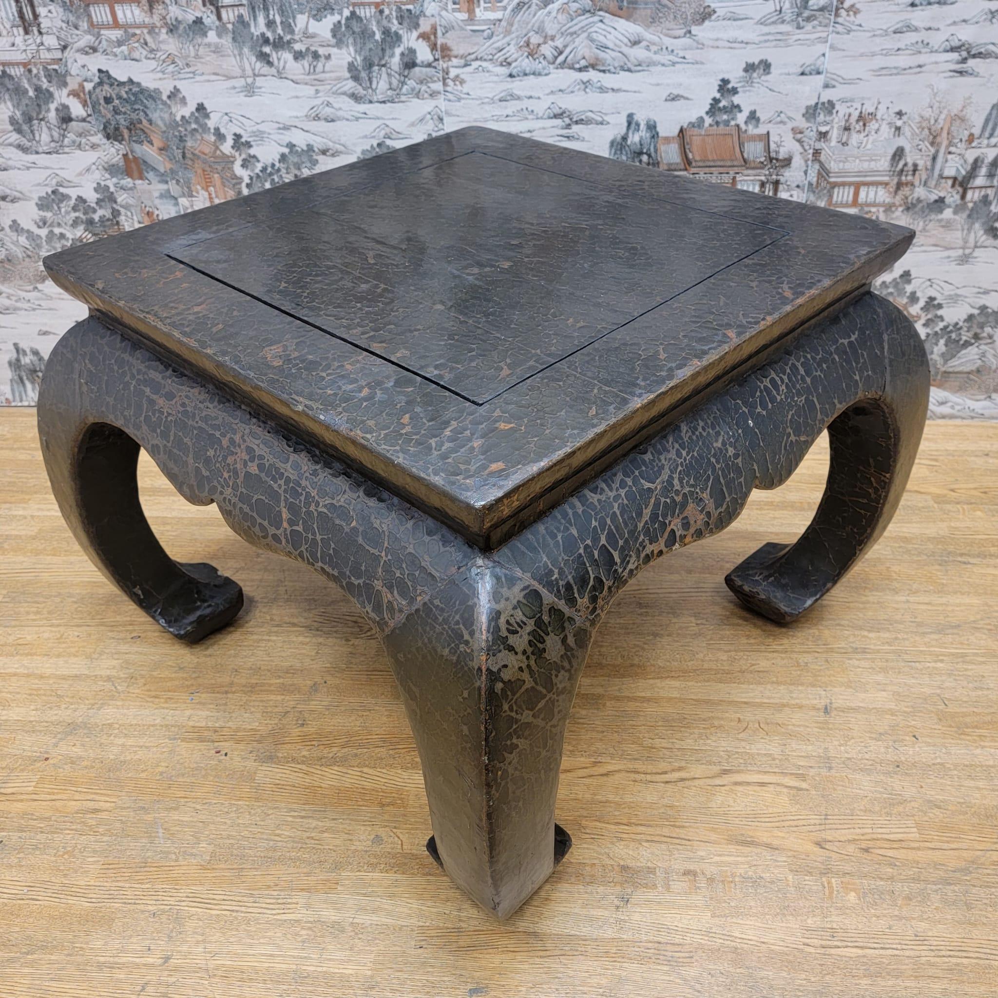 Antique Shanxi Province Linen Wrapped Elm Coffee Table For Sale 5