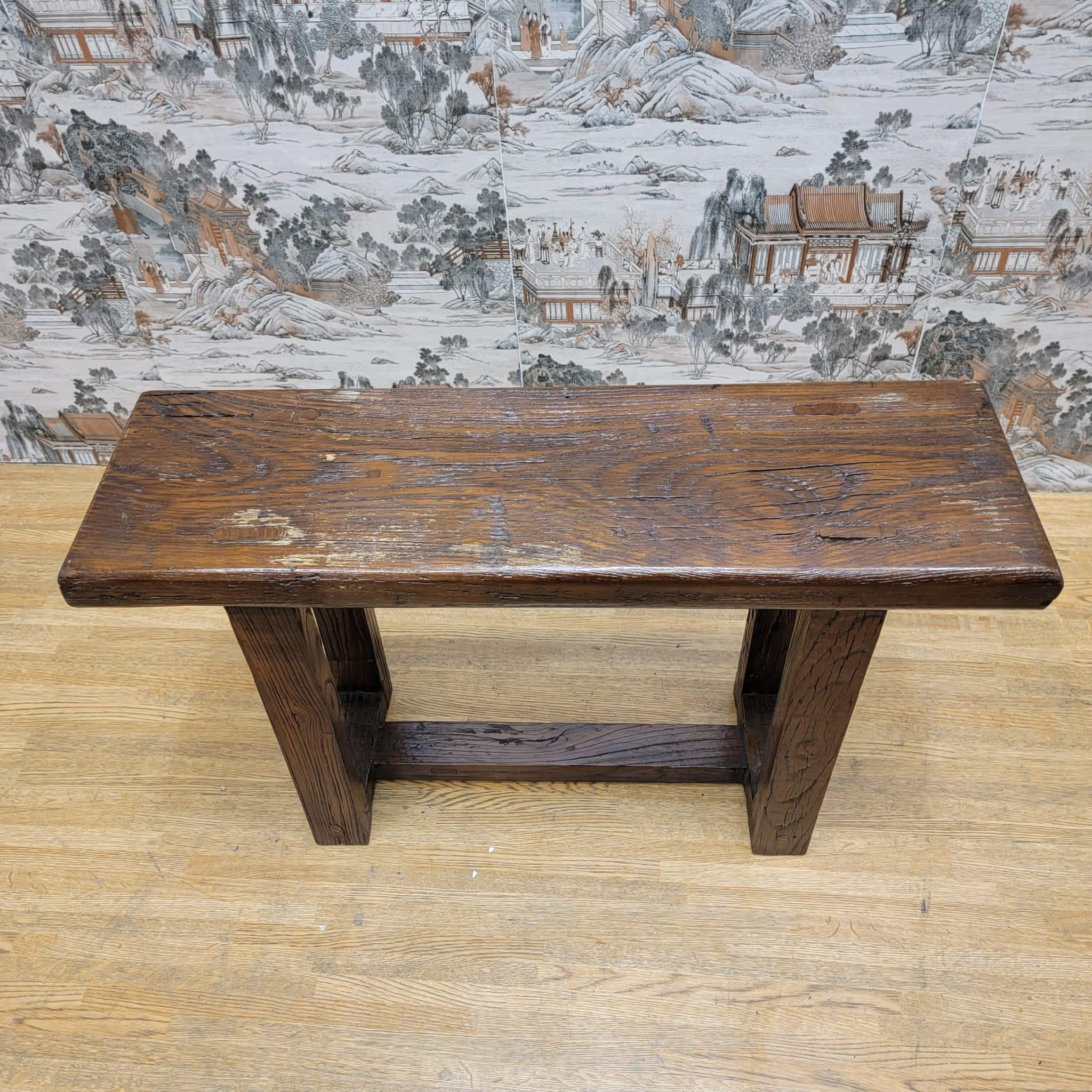 Mid-20th Century Antique Shanxi Province Natural Color and Patina Elm Seat / Bench   For Sale