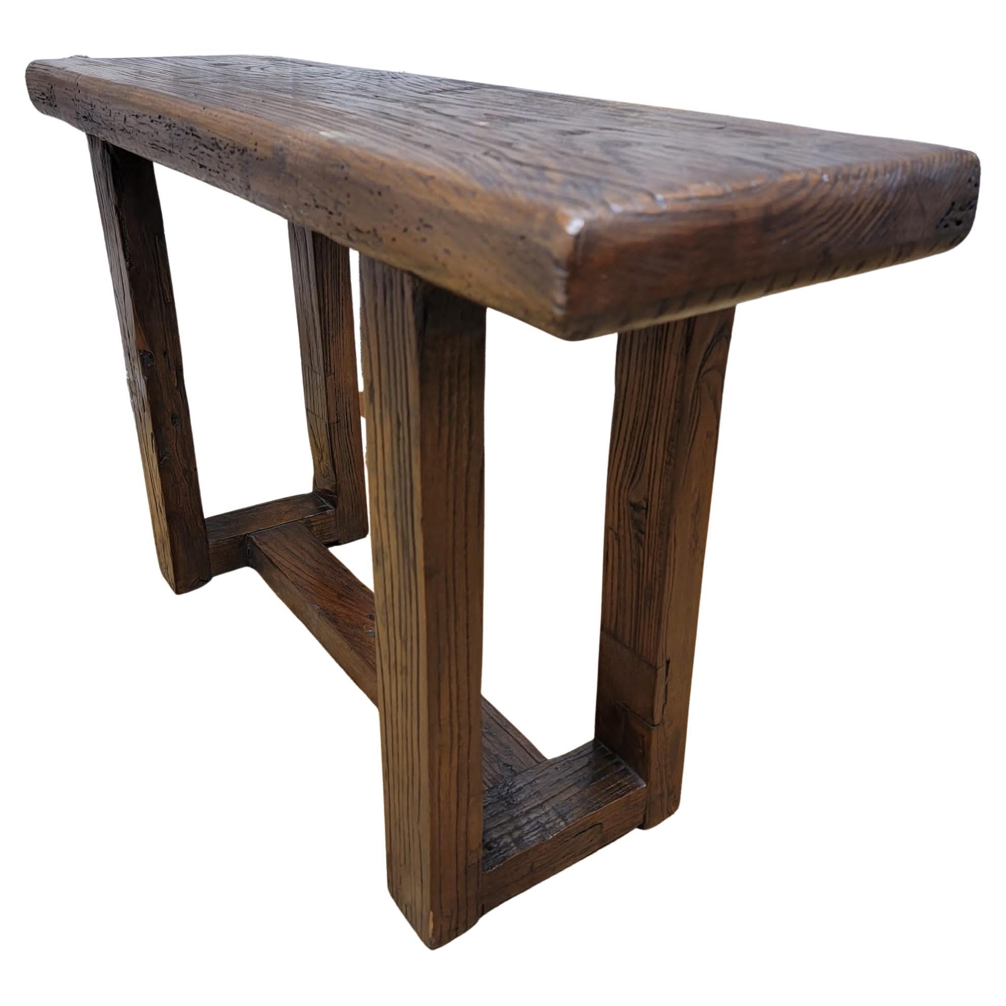 Antique Shanxi Province Natural Color and Patina Elm Seat / Bench   For Sale