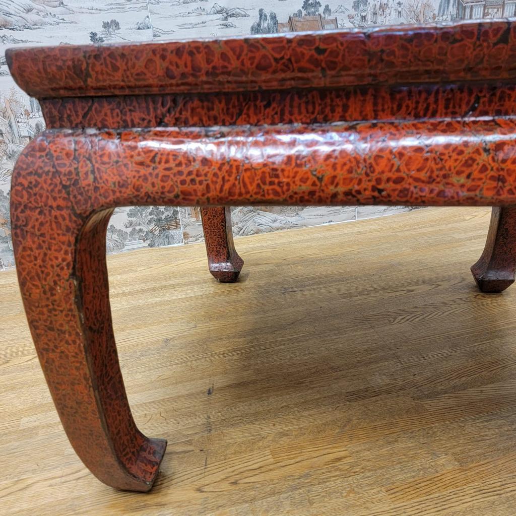 Antique Shanxi Province Red Lacquer Elm Side Tables, Pair For Sale 1