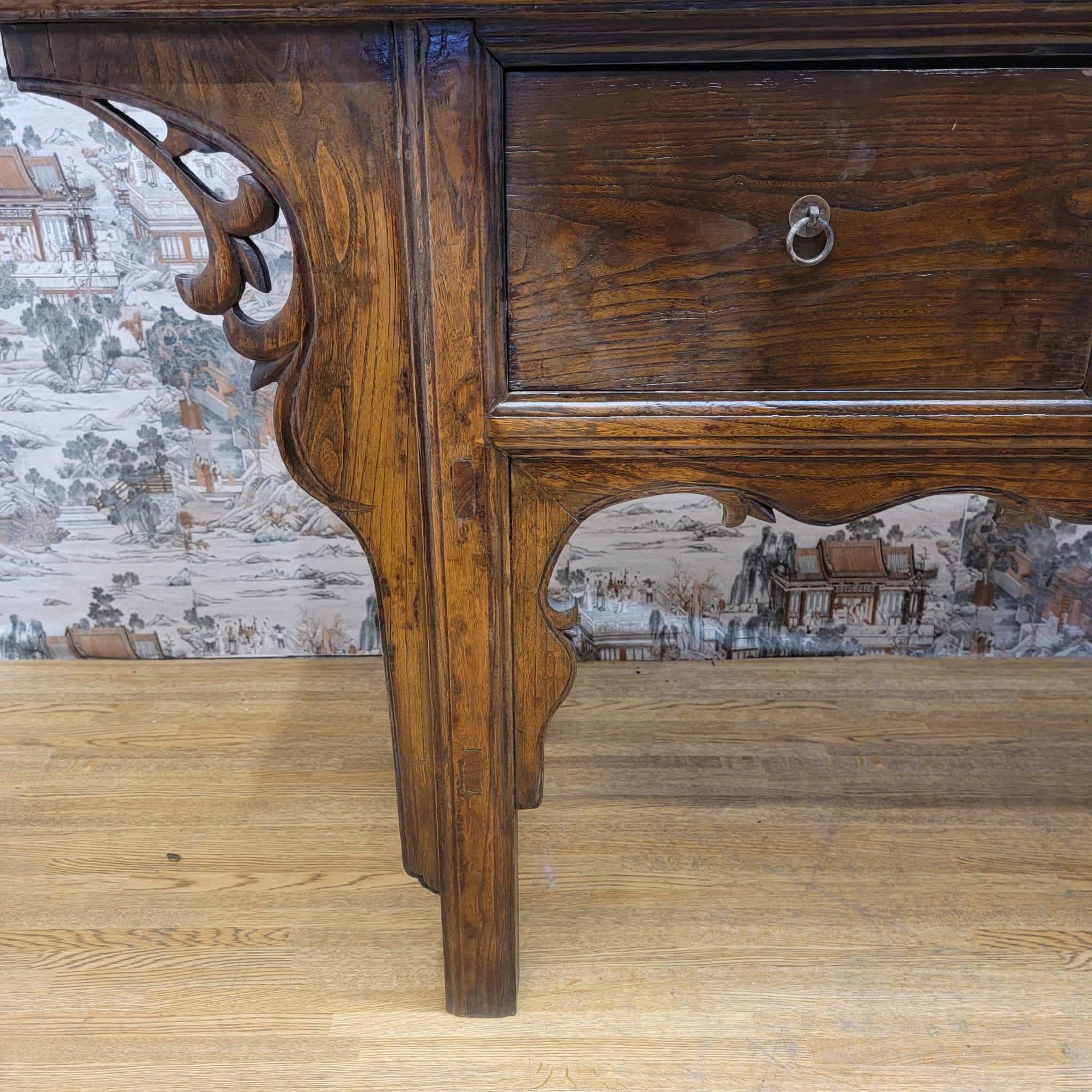 Antique Shanxi Province Winged Elm Sideboard with 3 Drawers 5