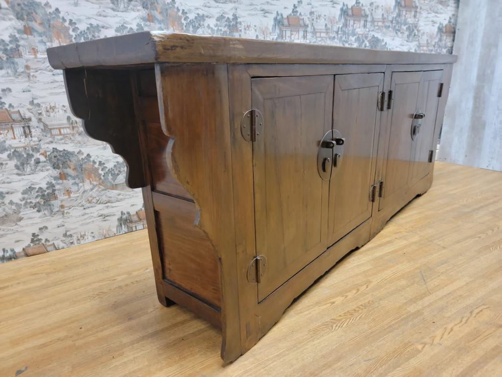 Wood Antique Shanxi Province Winged Elmwood Sideboard For Sale