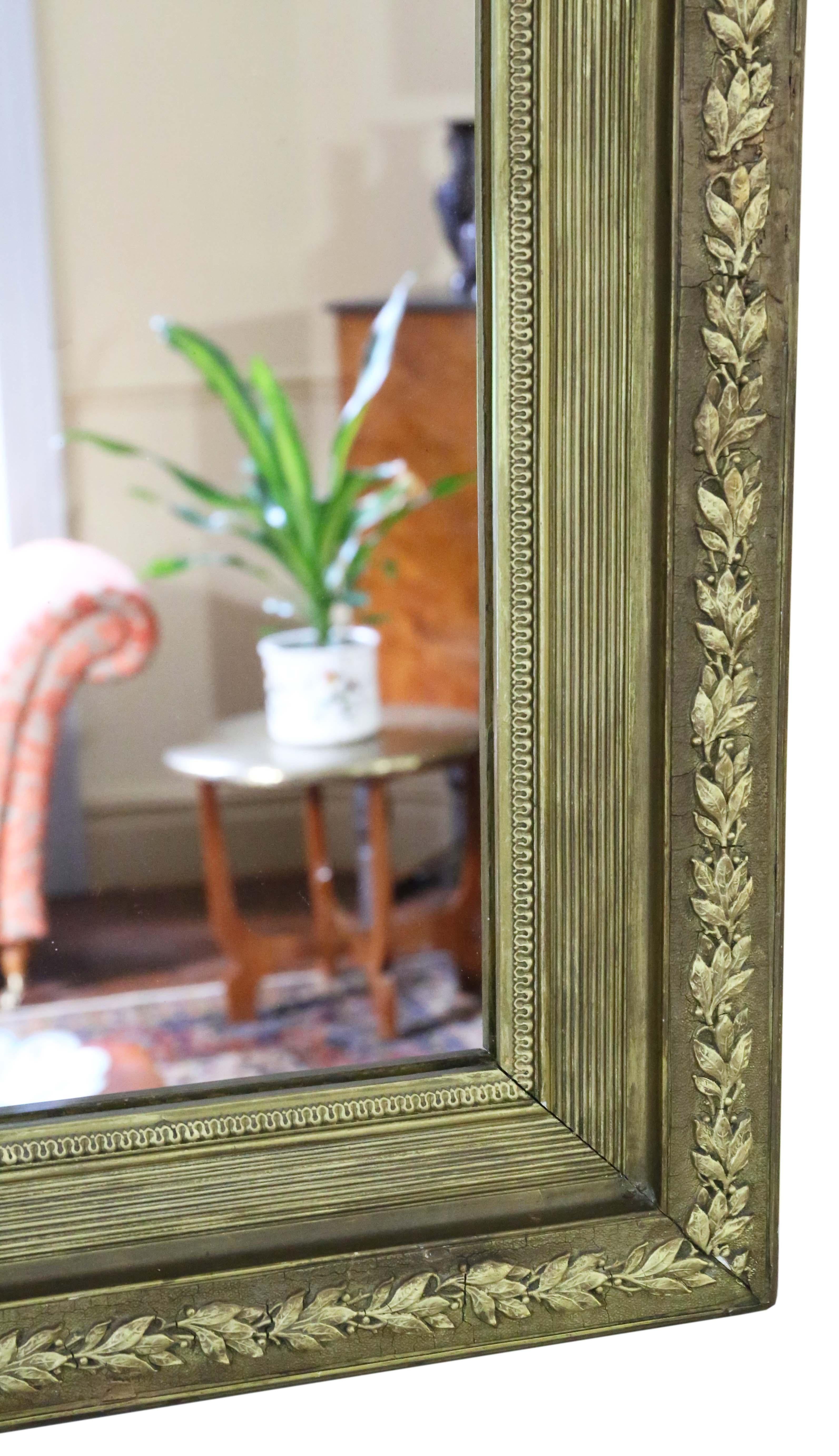 Antique shaped 19th Century large quality gilt overmantle or wall mirror For Sale 1