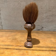 Antique Shaving Brush Turned Wood Handle Horsehair or Badger Hair
