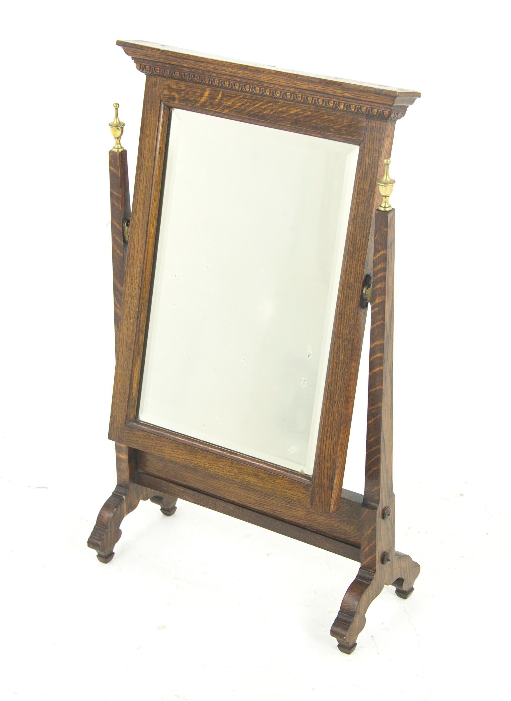 Scottish Antique Shaving Mirror, Dressing Mirror, Vanity Mirror, Scotland 1900, H026