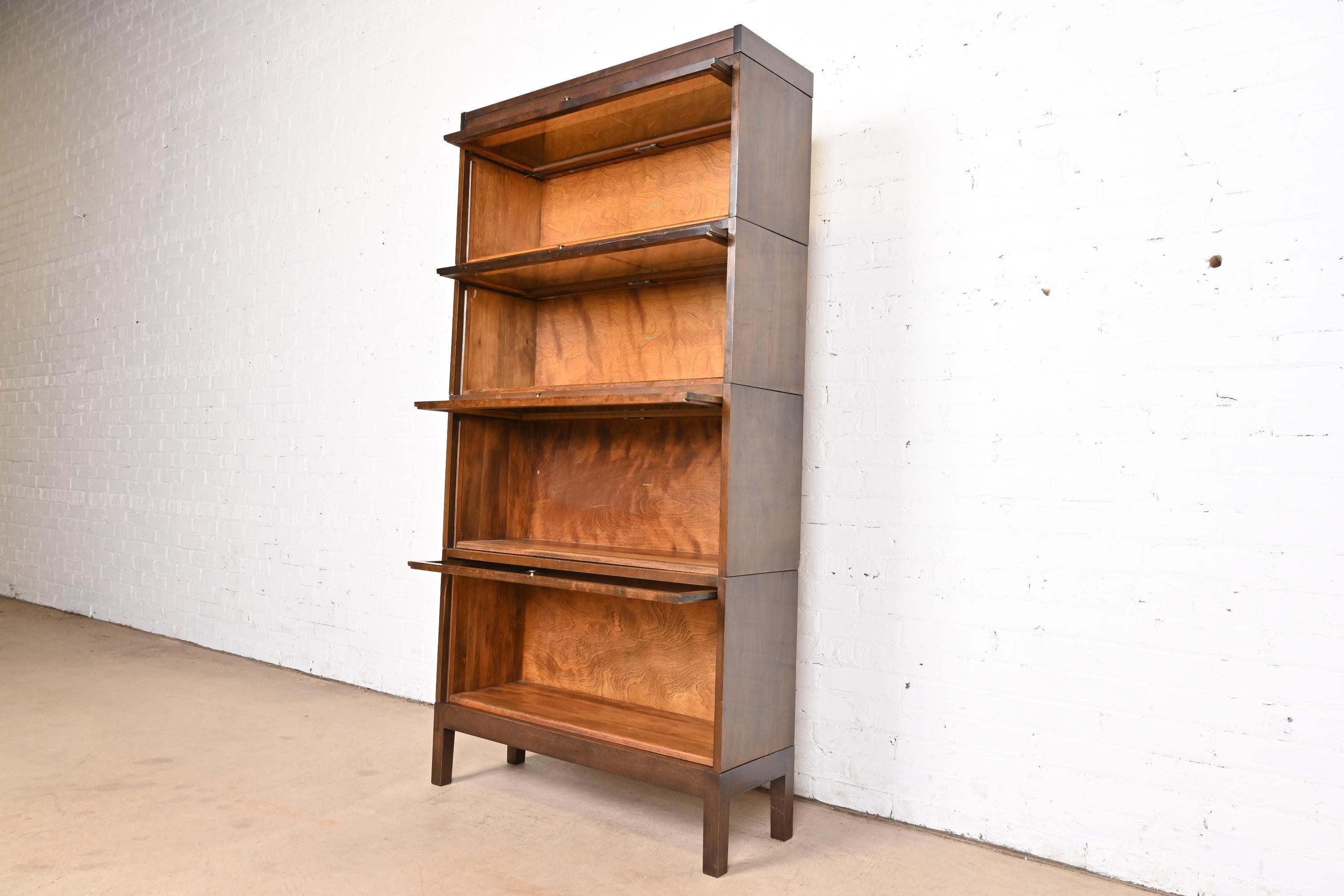 Early 20th Century Antique Shaw Walker Arts & Crafts Mahogany Four-Stack Barrister Bookcase, 1920s For Sale