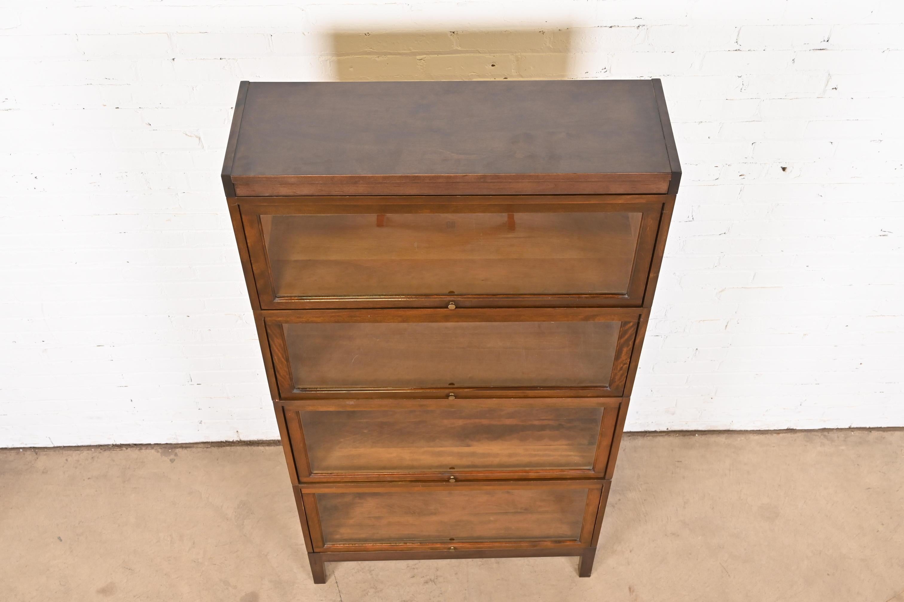 Antique Shaw Walker Arts & Crafts Mahogany Four-Stack Barrister Bookcase, 1920s For Sale 2