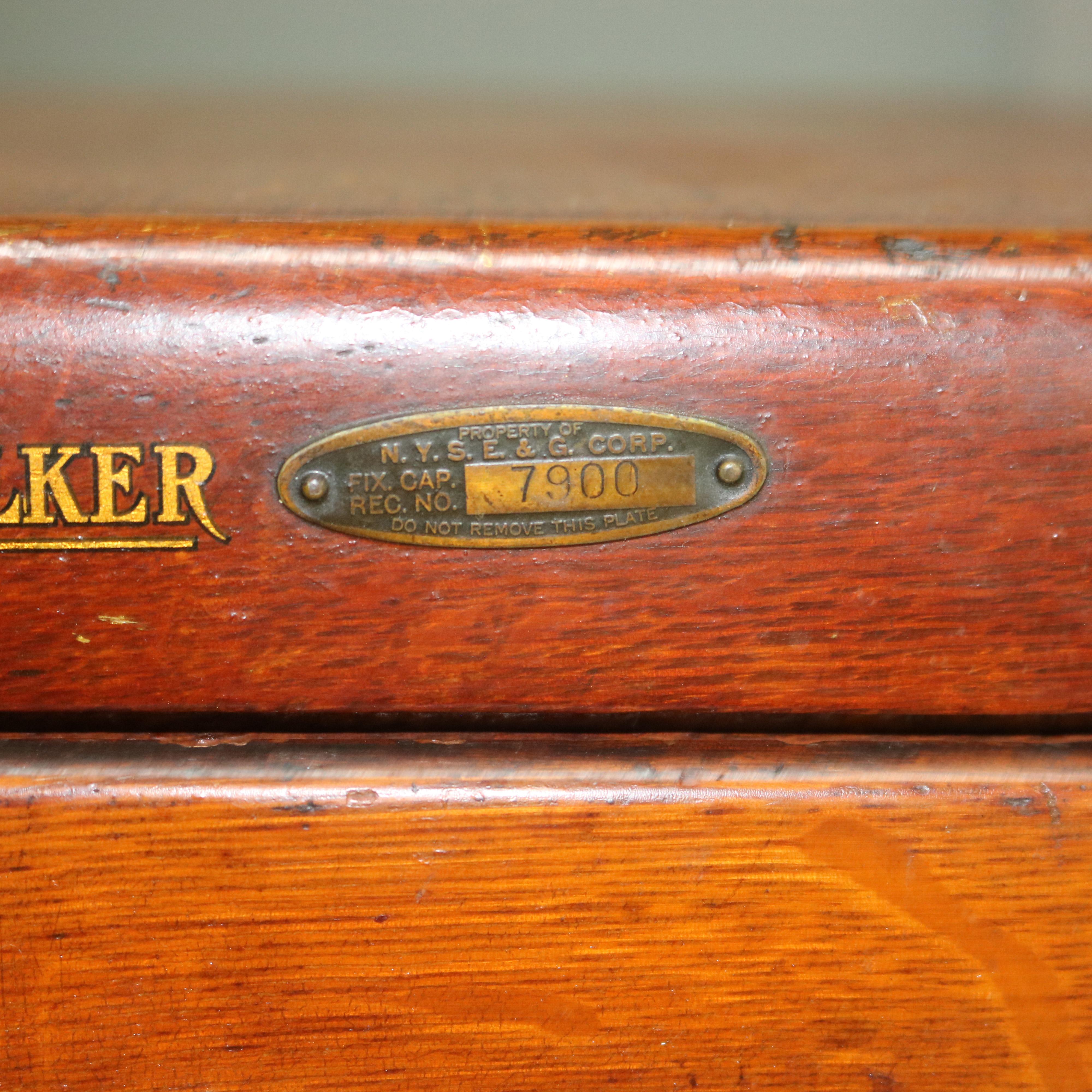 Antique Shaw Walker Arts & Crafts Paneled Oak Legal Sized 4-Drawer File Cabinet 2