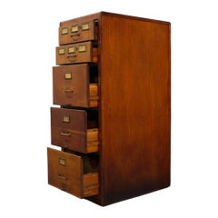Cassettiera d'epoca Shaw Walker in rovere a 5 cassetti, 1920 circa