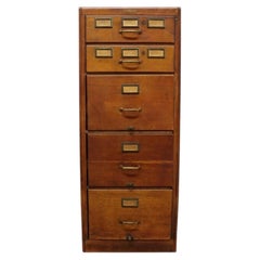 Cassettiera d'epoca Shaw Walker in rovere a 5 cassetti, 1920 circa