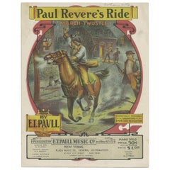 Used Sheet Music 'Paul Revere's Ride, March-Two Step', Published 1905