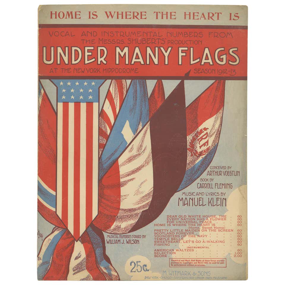 Antique Sheet Music 'Under Many Flags at the New York Hippodrome', 1912 ...