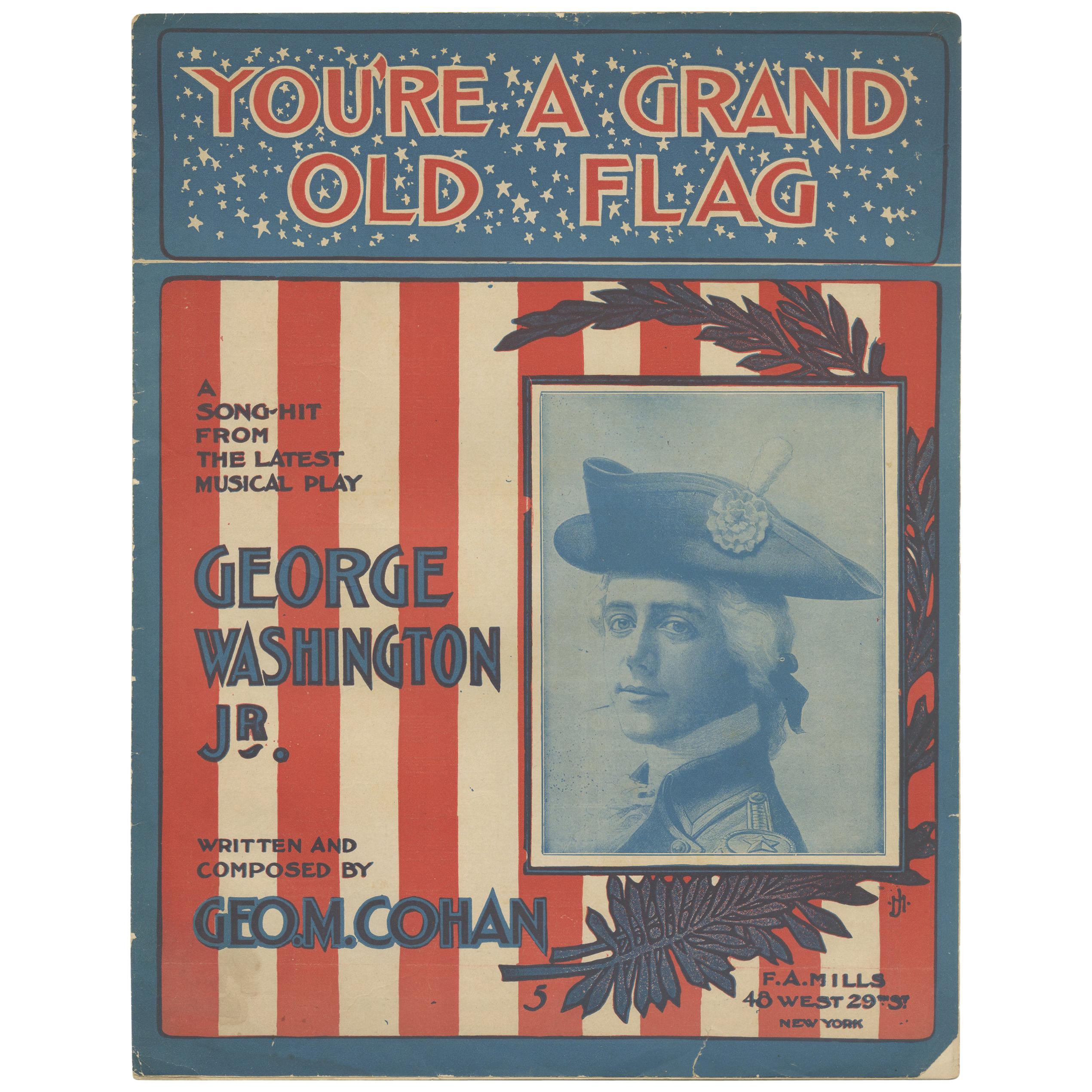 Antique Sheet Music 'You're a Grand Old Flag', Published 1906