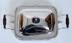 Antique Sheffield Food Warmer/Serving Dish with Built-in Hot Water Reservoir