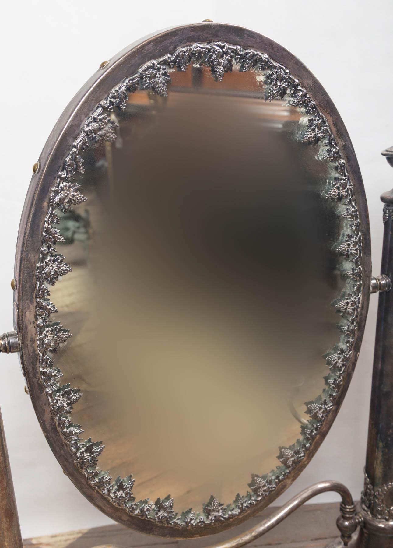 British Antique Sheffield Shaving Mirror For Sale