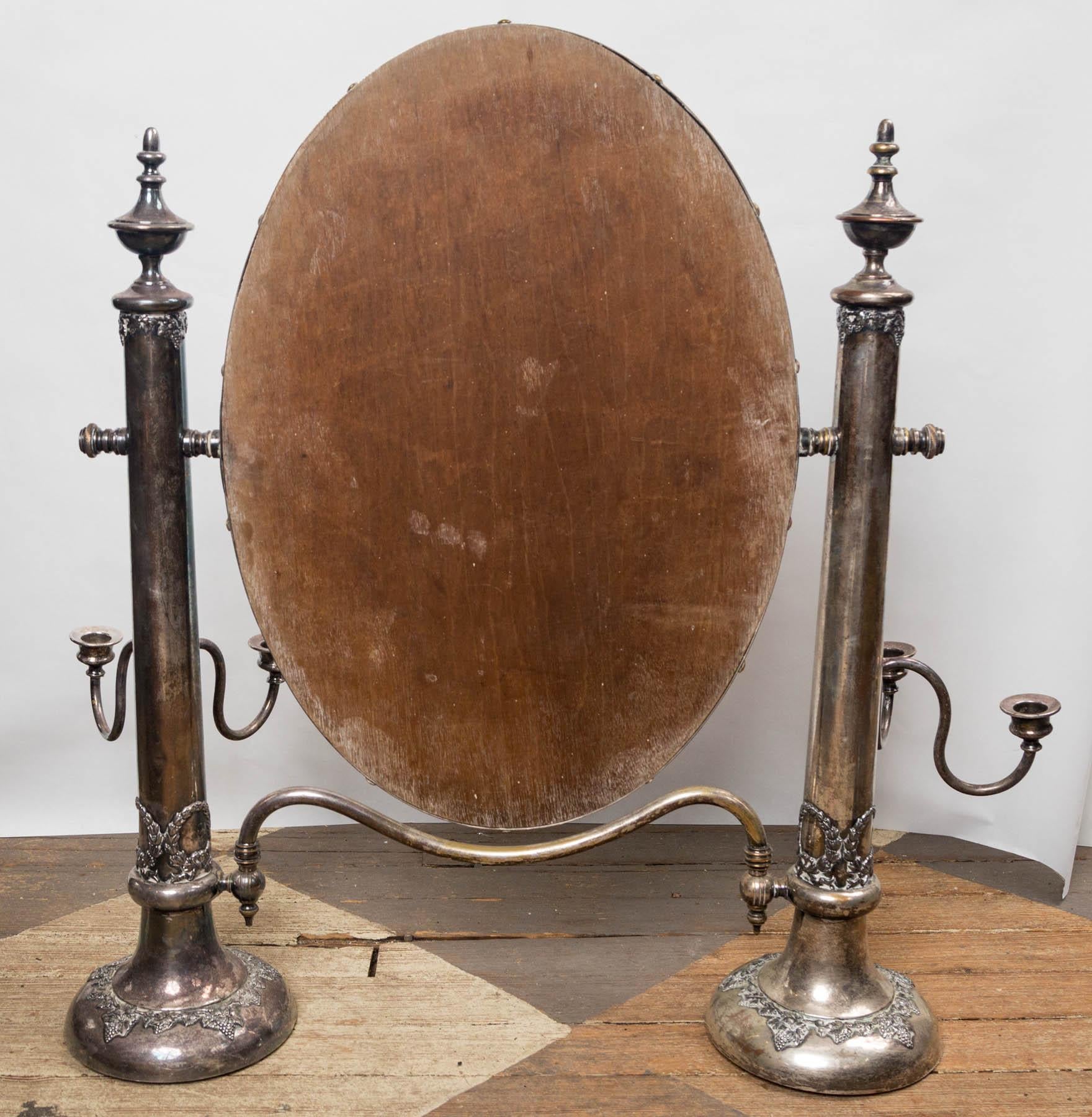 19th Century Antique Sheffield Shaving Mirror For Sale