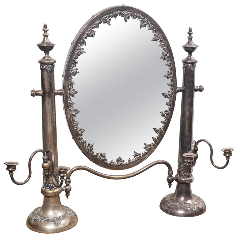Antique Sheffield Shaving Mirror For Sale at 1stDibs